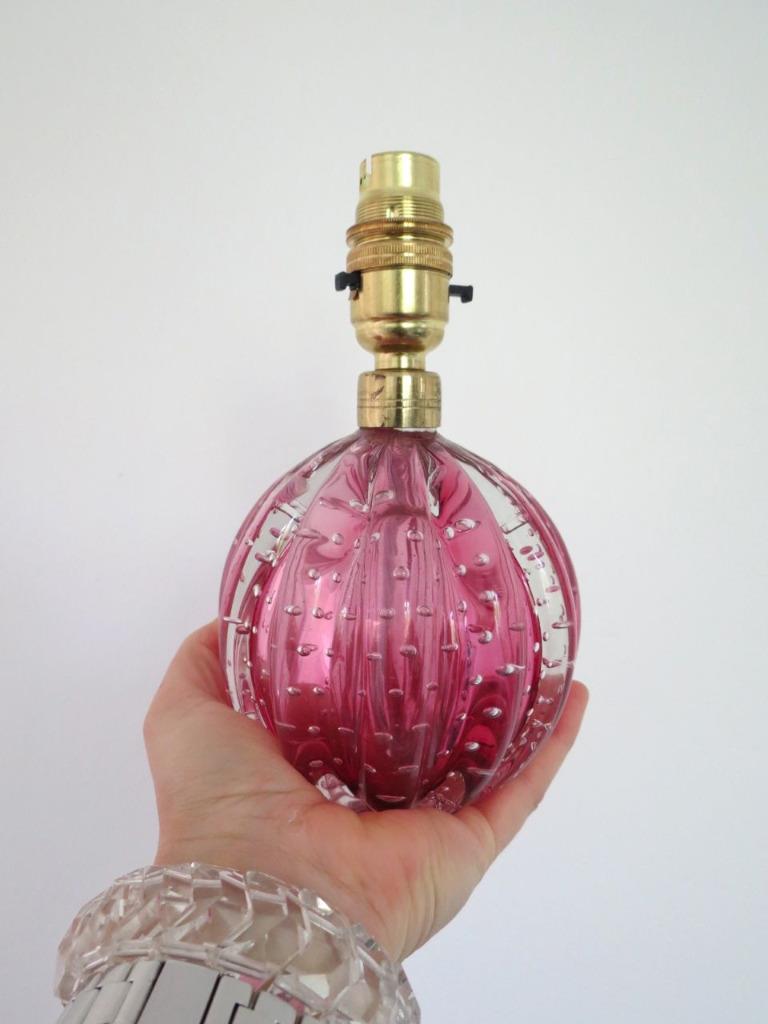 Vintage Murano Pink Glass Table Lamp Archimede Seguso Bullicante eBay