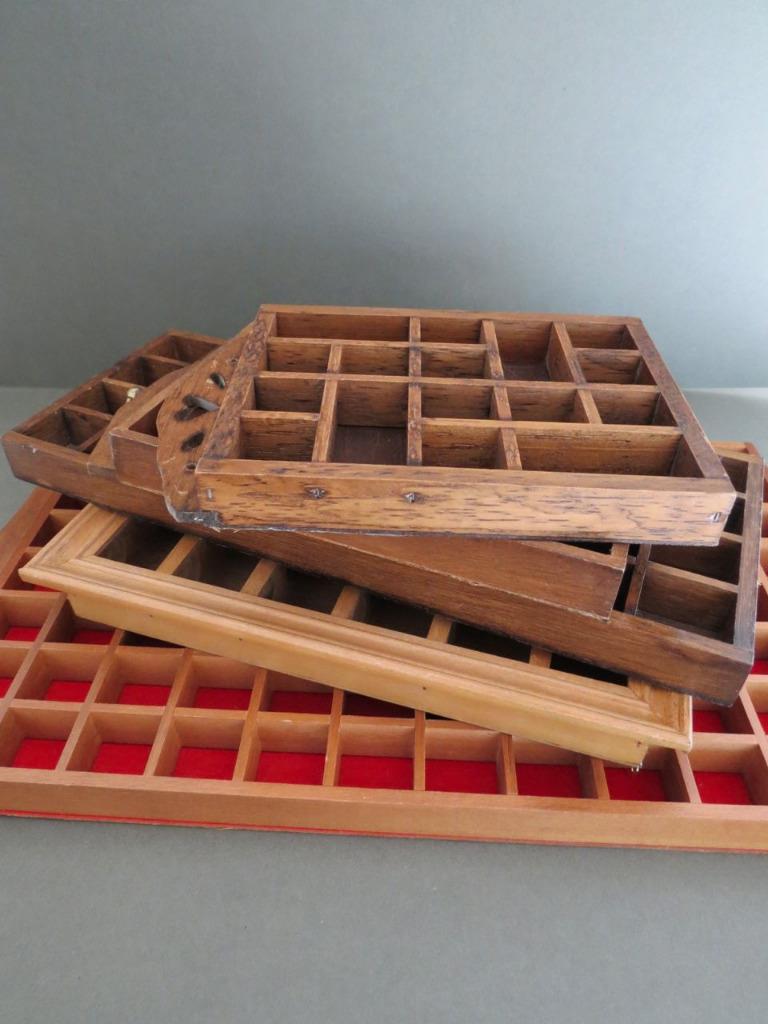 Vintage Thimble Holder Display Case Job Lot of 5 Printers Tray eBay