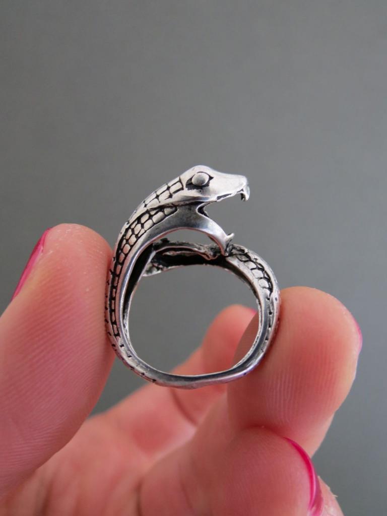 Vintage Sterling Silver Snake Serpent Ring