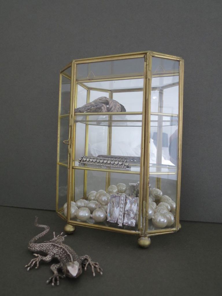 Vintage Table Top Glass Display Wall Jewellery Curio Box eBay