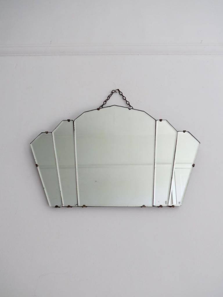 Vintage Art Deco Fan Shape Mirror eBay