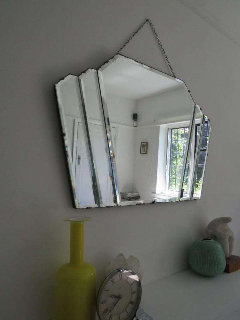 Vintage Large Art Deco Fan Shape Mirror eBay