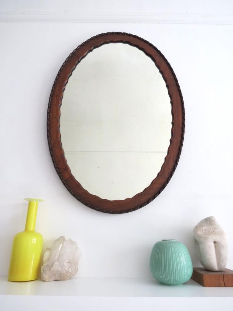 Vintage Oval Mirror Art Deco Extra Large eBay