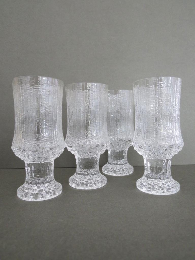Vintage 4 Iittala On The Rocks Glasses Ultima Thule Finland Tapio