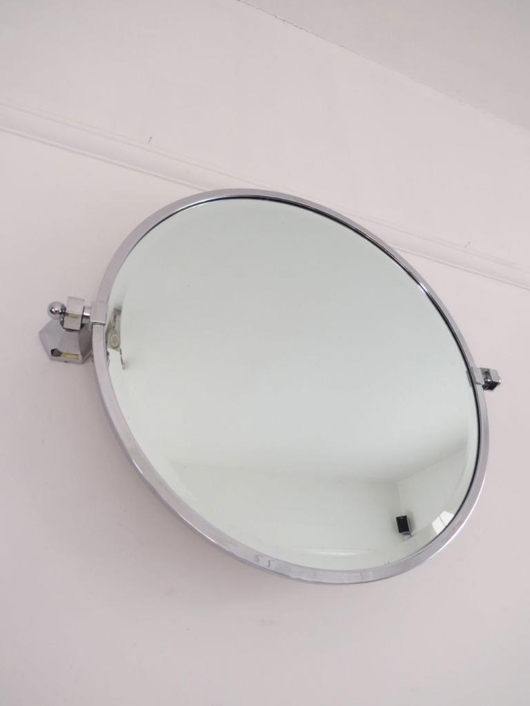 Vintage Art Deco Chrome Swivel Bathroom Round Mirror eBay