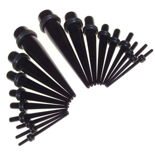 32PCS Acrylic White Black Ear Tapers Spacers Plugs Kit 14G00G