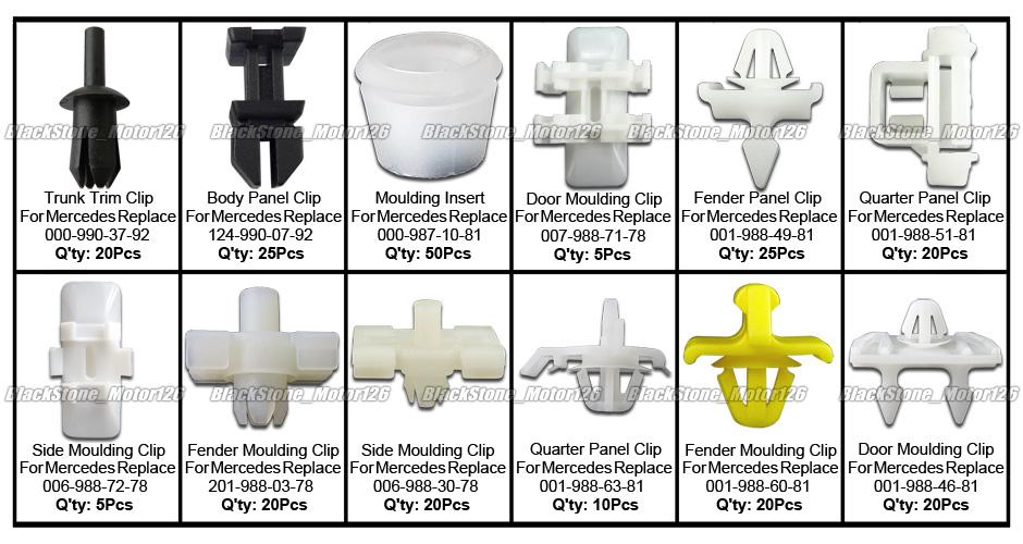 240 Clips Door Lower Panel Fender Moulding Retainer Assortment For