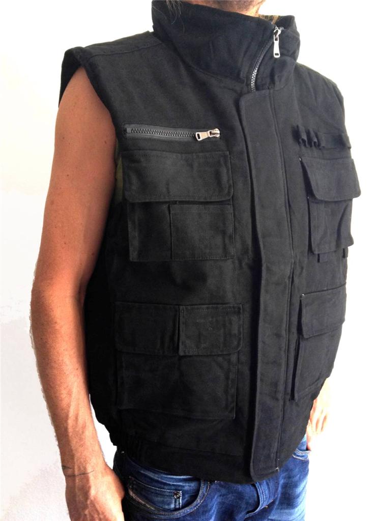 NEW Mens Fishng Climbing Hunting Travel Outdoor Waterproof Vest BLACK