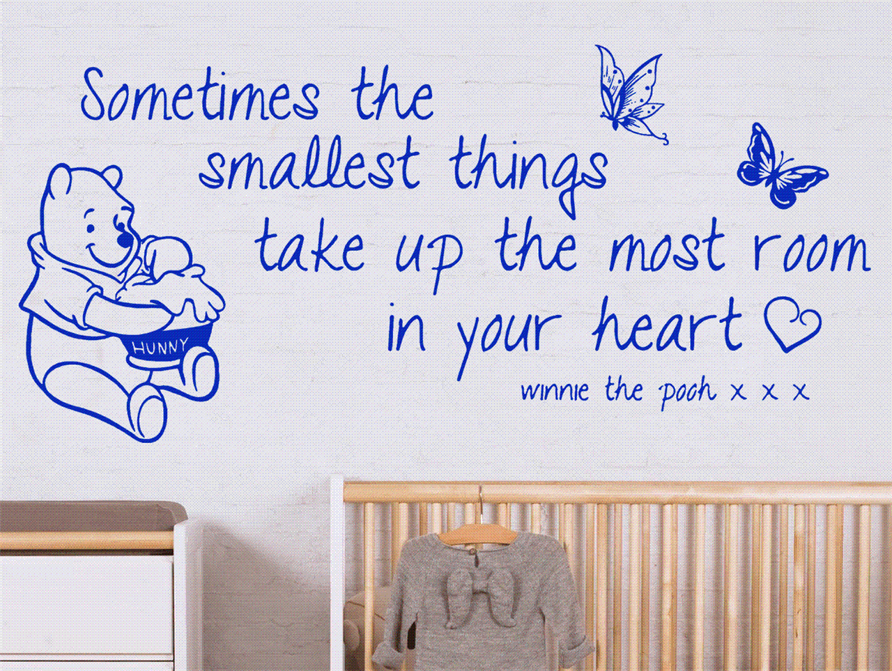 Winnie The Pooh Kids Nursery Wall Quote Decal Sticker Girl Boy Bedroom