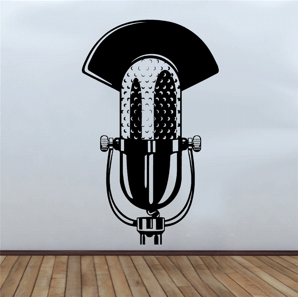 Microphone Retro Vinyl Wall Art Decal Sticker Large eBay