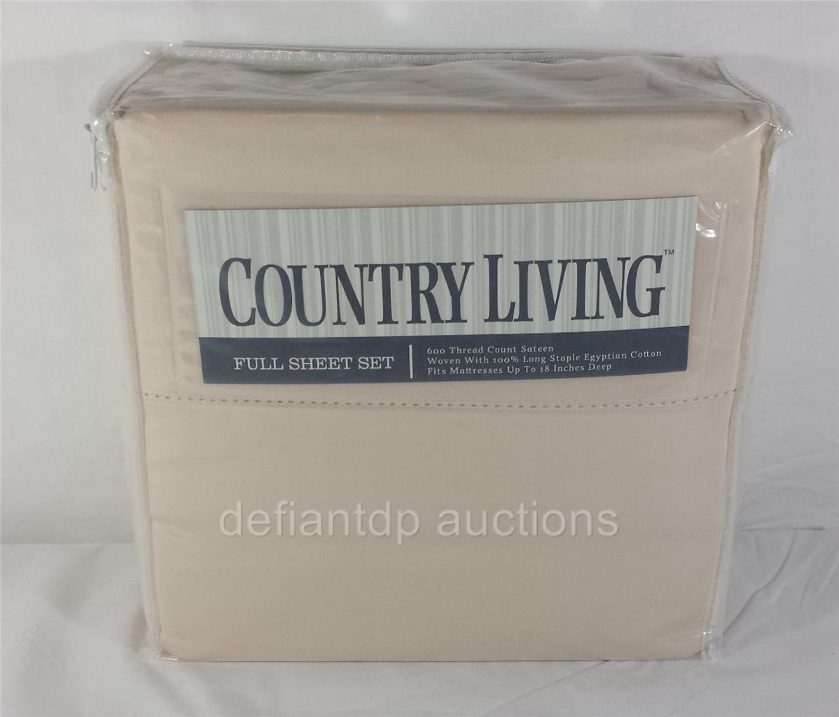 Country Living 600 Thread Count Full Sheet Set (Choice of Colors