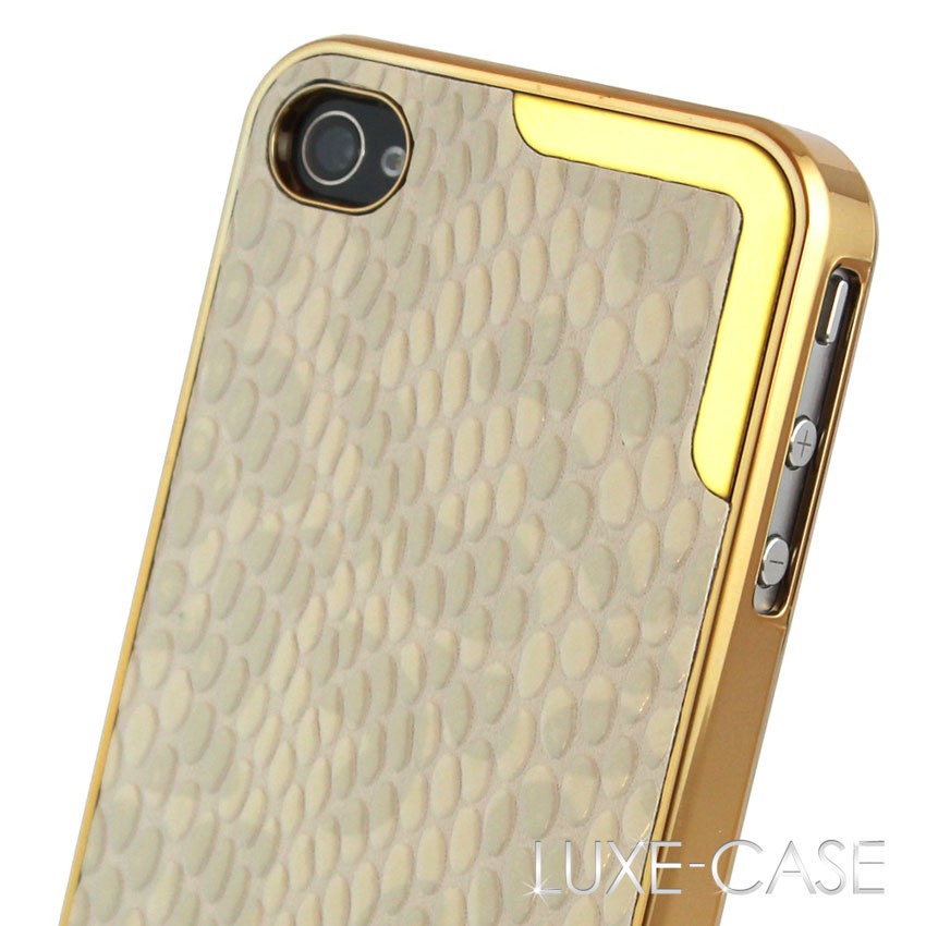 ... Luxury Crocodile Alligator Skin White Gold iPhone 4 4S Slim Case Cover