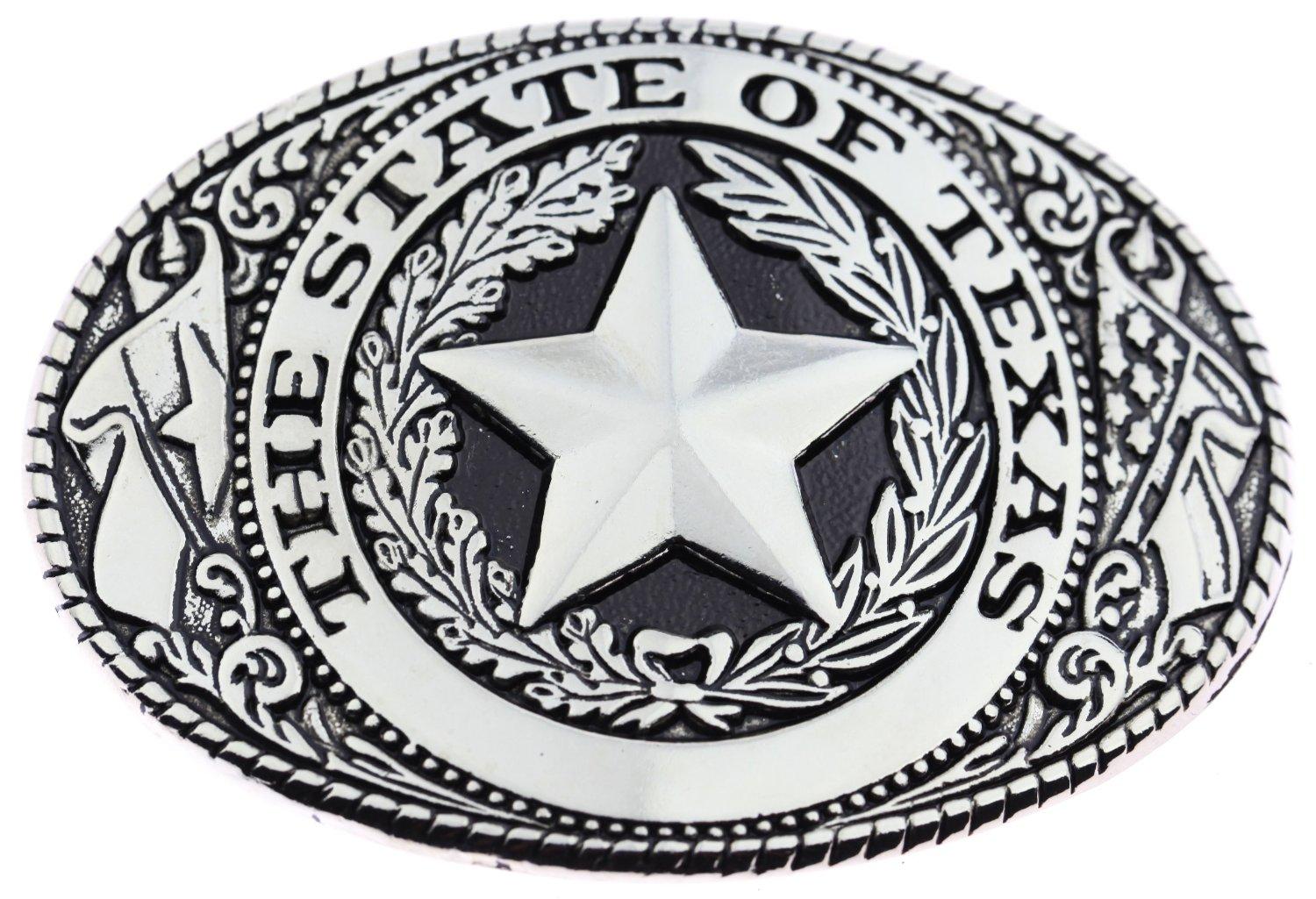 The State Of Texas Black Silver Logo Texas Seal Western Belt Buckle | eBay