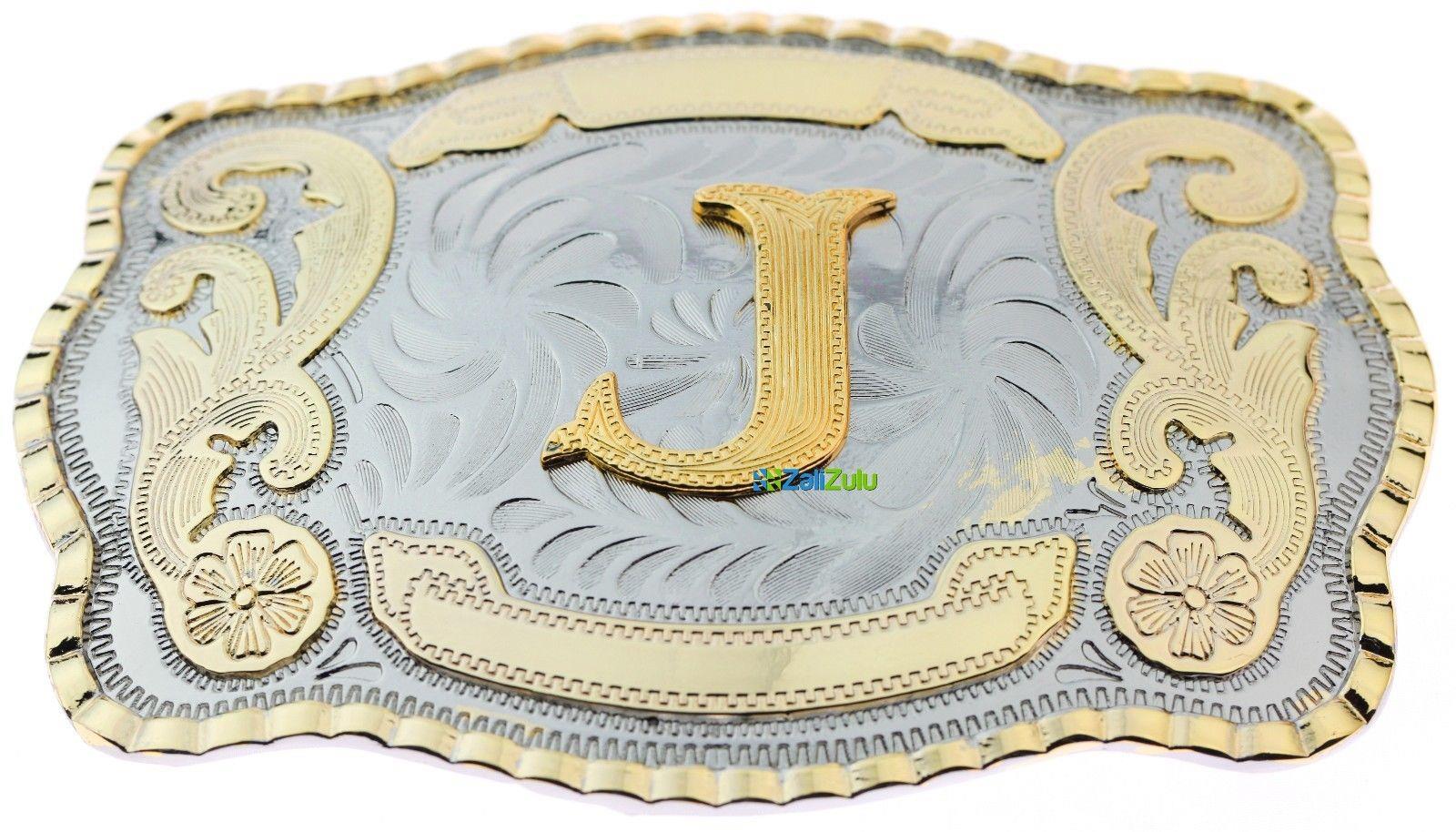Initial Letter J Western Extra Large Rodeo Cowboy Belt Buckle