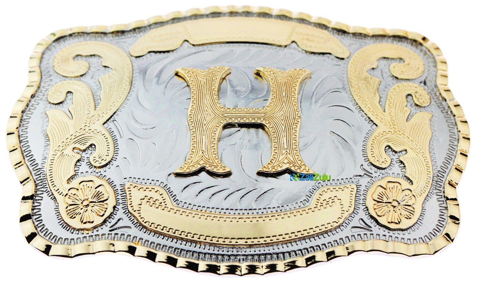 Initial Letter H Western Extra Large Rodeo Cowboy Belt Buckle eBay