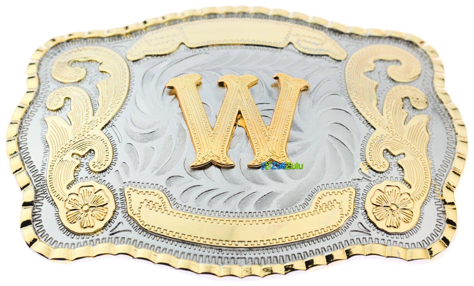 Initial Letter W Western Extra Large Rodeo Cowboy Belt Buckle eBay