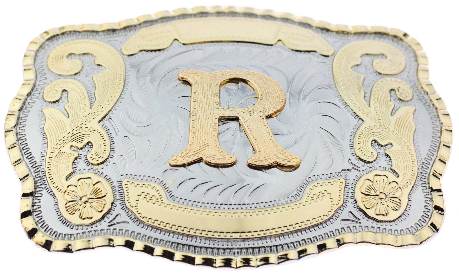 Initial Letter R Western Extra Large Rodeo Cowboy Belt Buckle | eBay