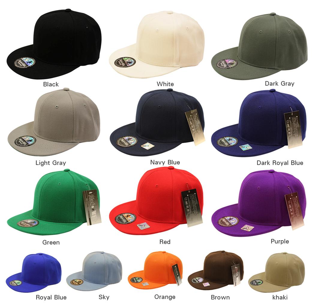 Plain-Baseball-Snapback-Cap-NEW-Solid-Vintage-Hat-Adjustable-Green-Under-Bill