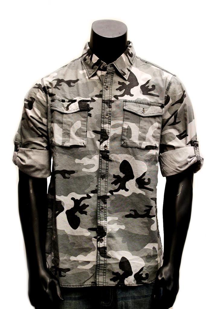 camo button up shirts for men