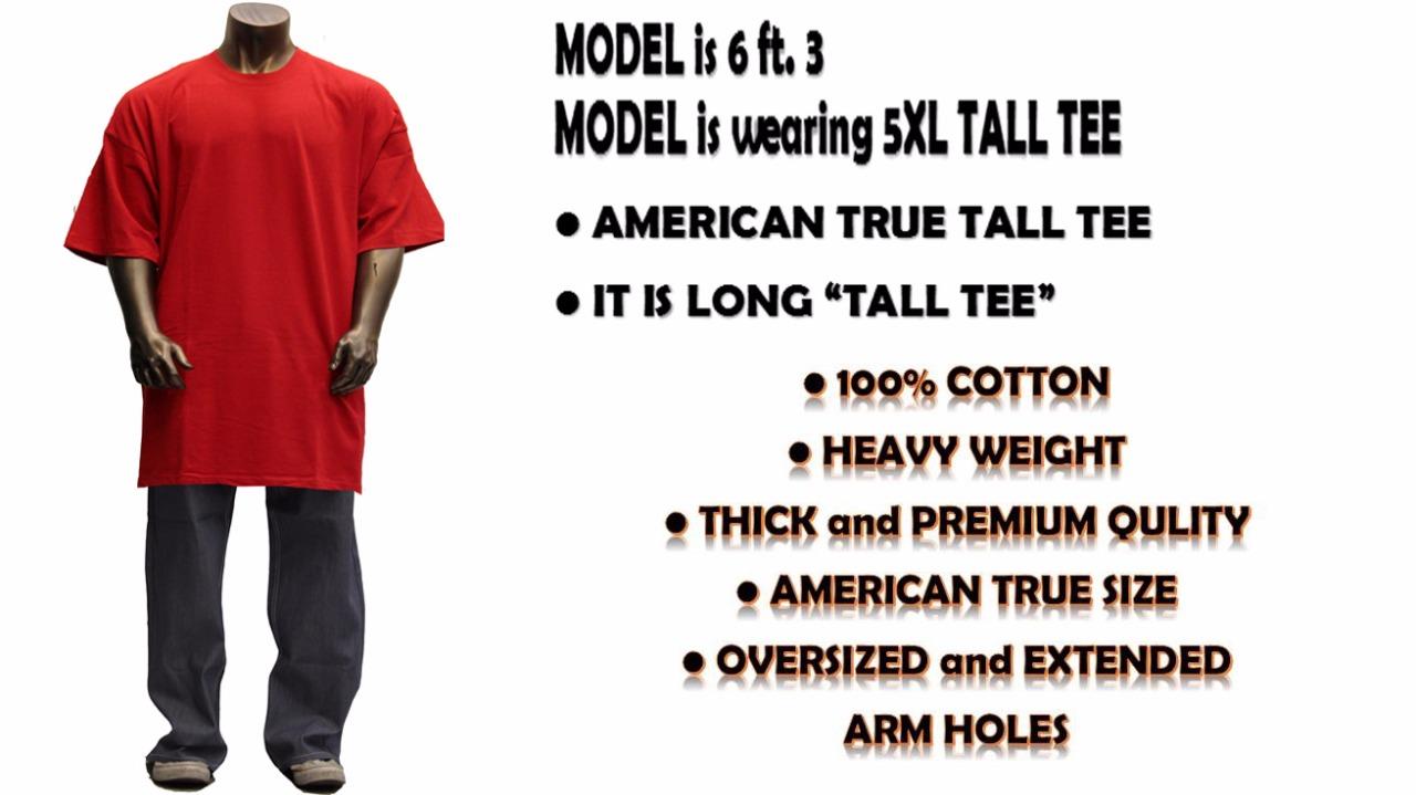 Big and Tall TEE Men Heavy Weight Plain S/S Tshirts Crew Neck Solid