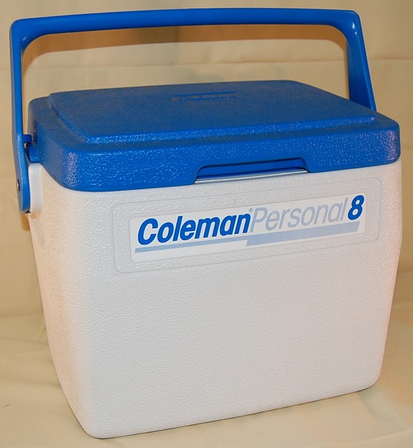 Coleman Personal 8 Cooler Model 5272 Royal Blue Lid White Cooler November 1992 eBay