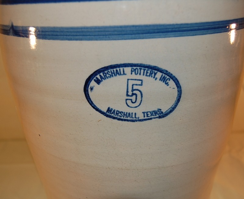 Marshall Pottery, Inc. 5 Gallon BUTTER CHURN Marshall, Texas RARE