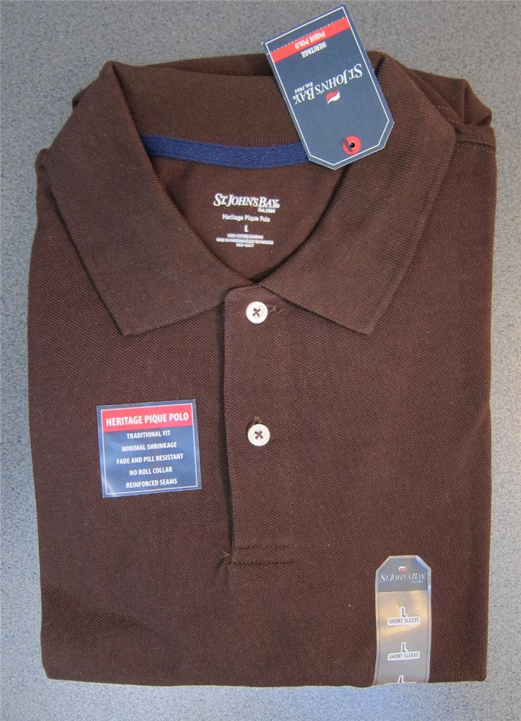 NWT mens St. John's Bay polo shirt Heritage Pique Mesh golf XS S M L XL solid eBay