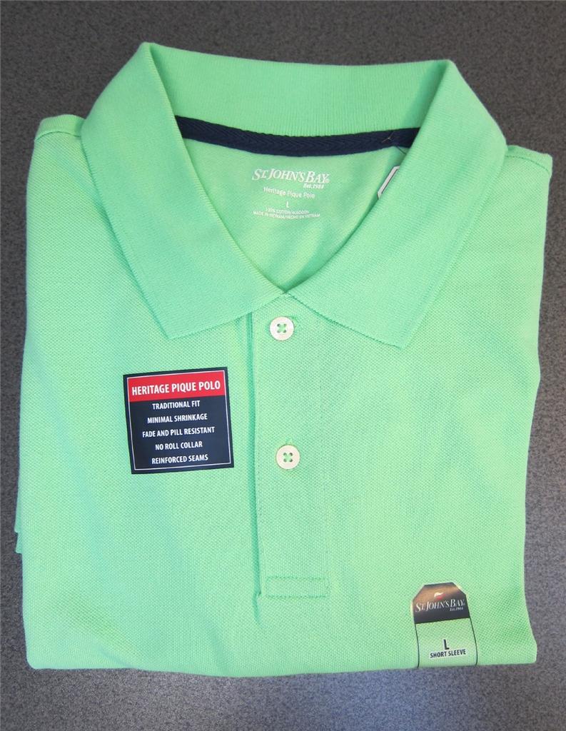 NWT mens St. John's Bay polo shirt Heritage Pique Mesh golf XS S M L XL