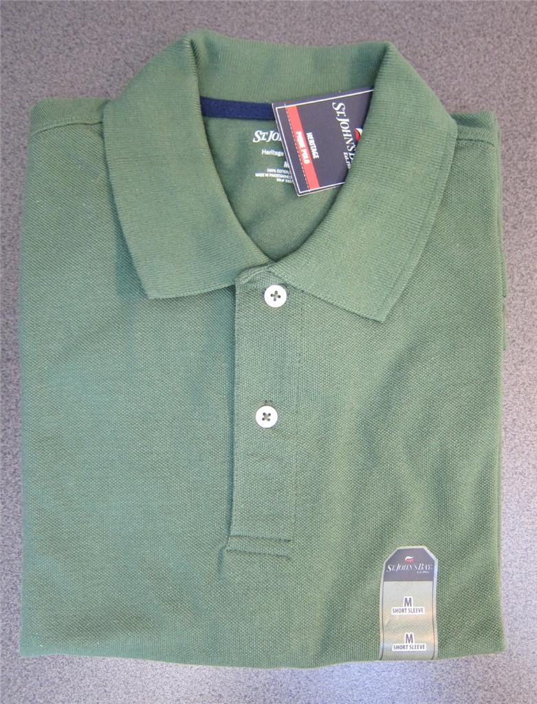 NWT mens St. John's Bay polo shirt Heritage Pique Mesh golf XS S M L XL solid eBay