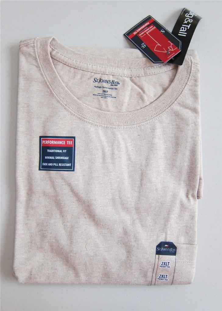 NWT mens St. John's Bay pocket tshirt solid big & tall 2XL 2XLT 3XL