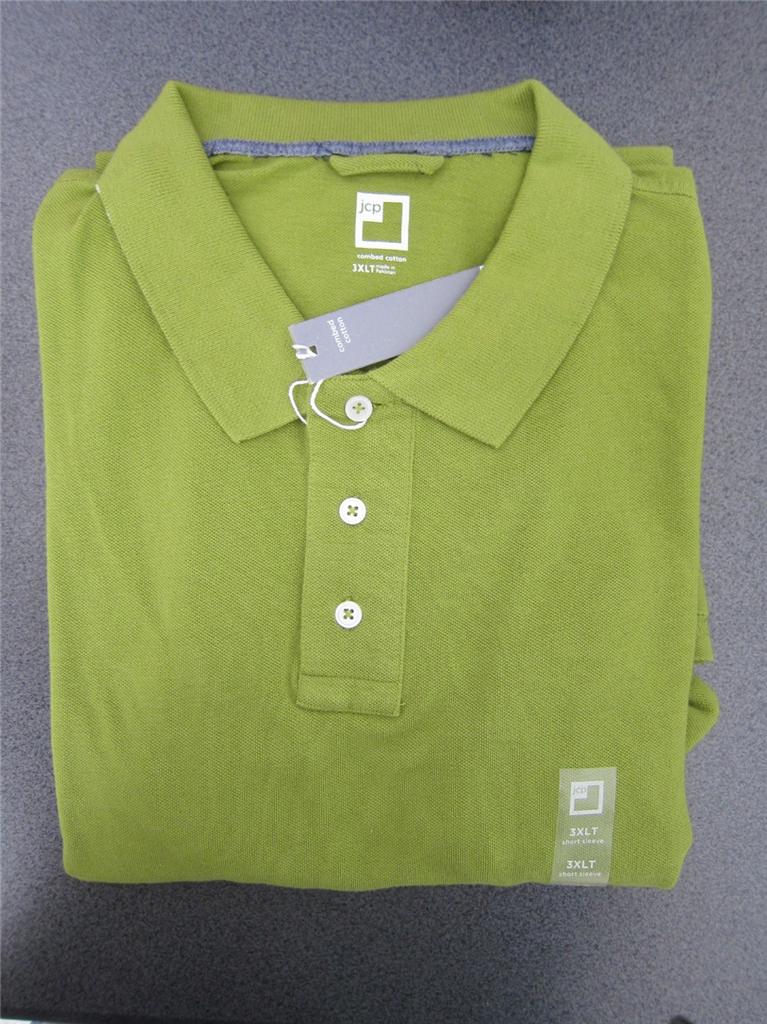 NWT mens polo shirts big & tall mesh JCP LT XLT 2XL 2XLT 3XL 3XLT 4XL