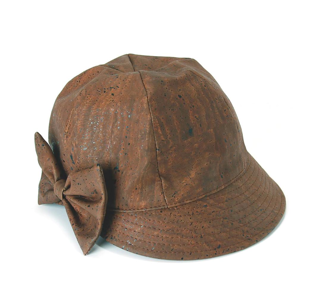 Vintage 20´s Hat made of Natural Cork Beige and Brown Made in Portugal