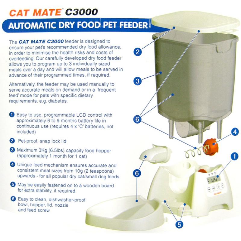 Dog Mate Cat Dog Cat Pet C3000 Automatic Dry Food Feeder 3kg UK Brand