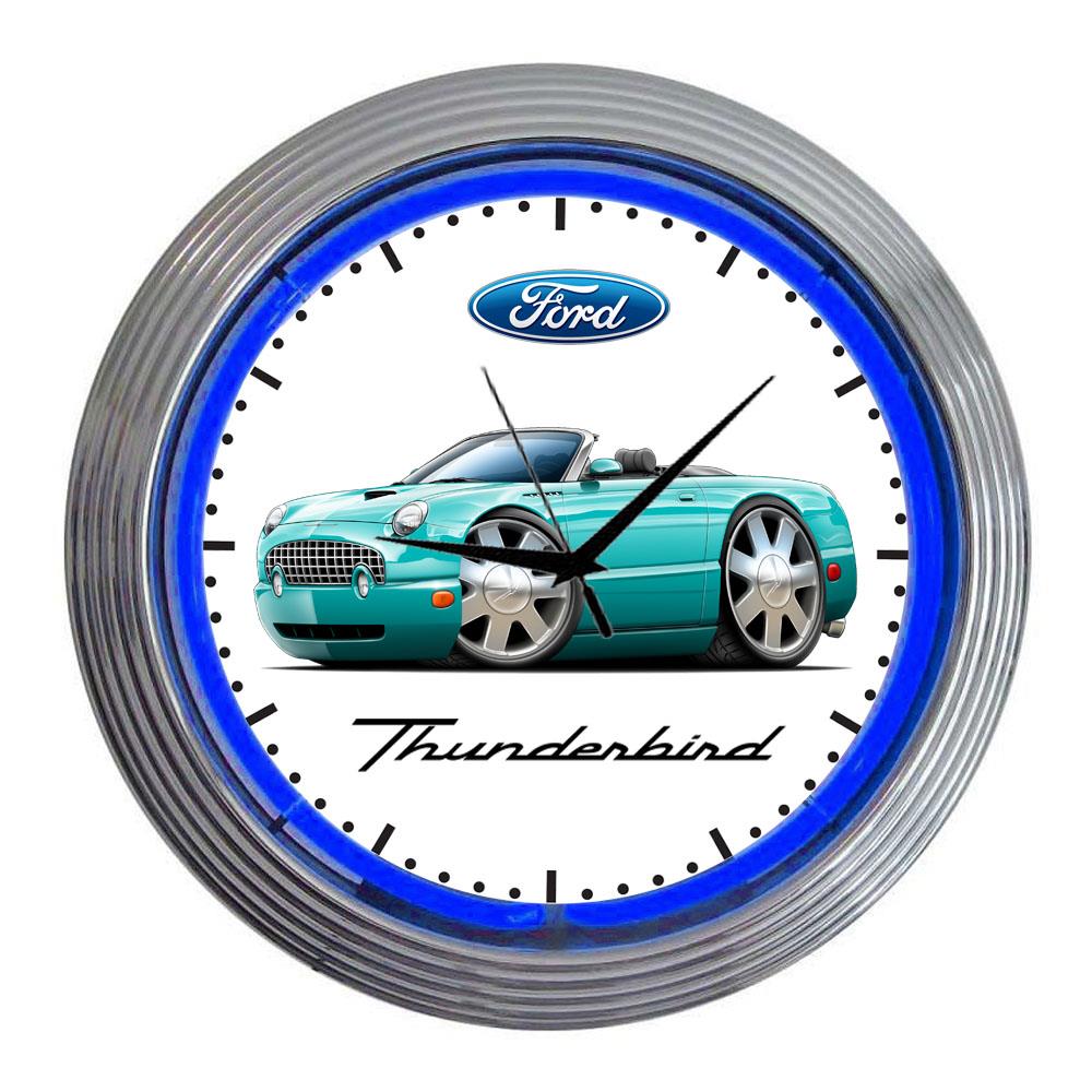 200205 Ford Thunderbird Classic Neon Clock NEW eBay