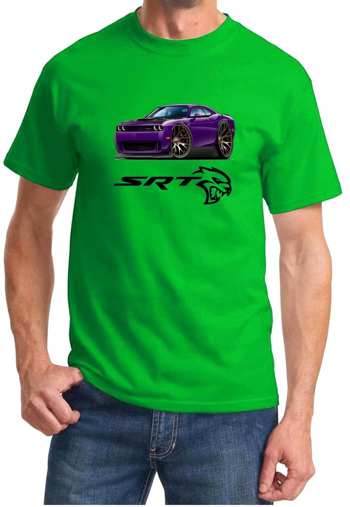 Challenger SRT Hellcat Classic Purple Muscle Car Design Tshirt NEW - Picture 13 of 13