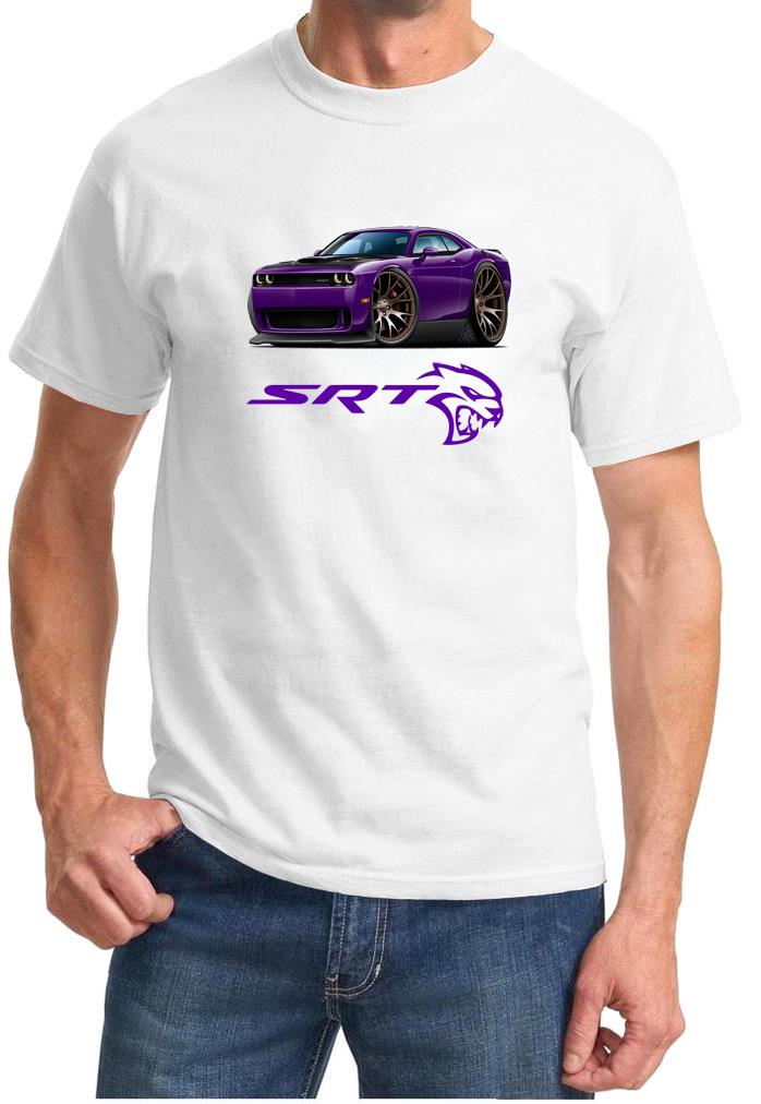 Challenger SRT Hellcat Classic Purple Muscle Car Design Tshirt NEW - Picture 11 of 13