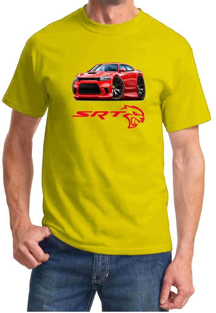 Charger SRT Hellcat Classic Red Muscle Car Design Tshirt NEW - Picture 12 of 13