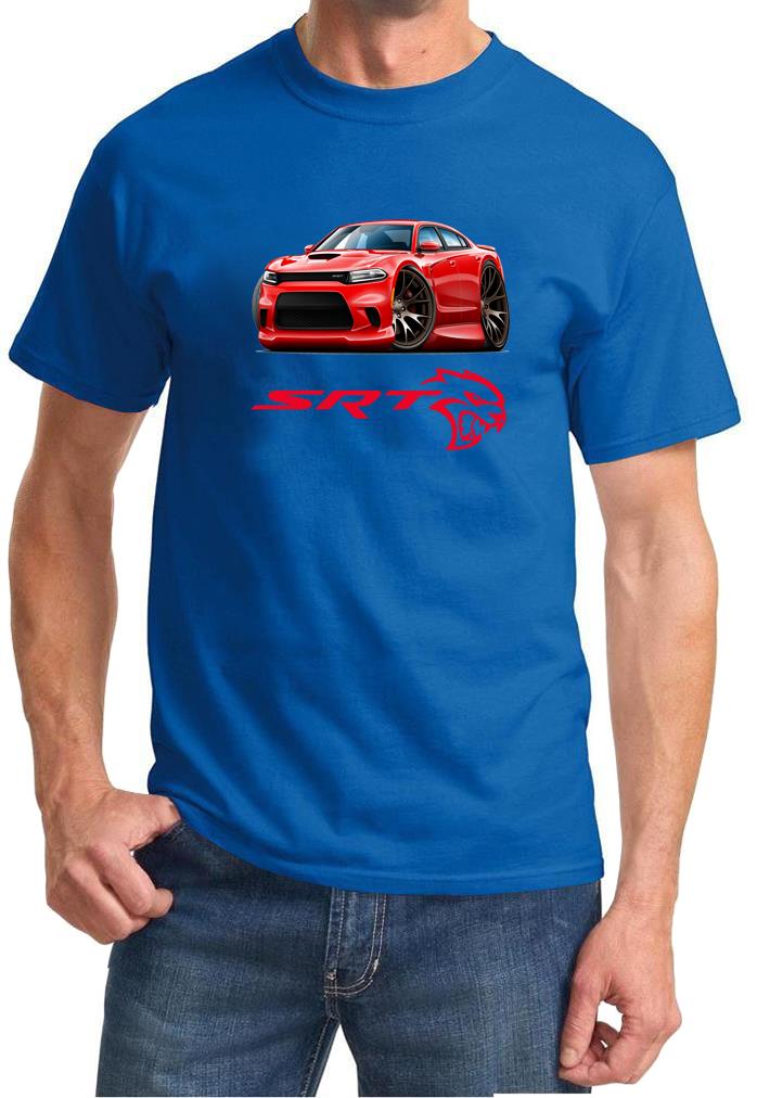 Charger SRT Hellcat Classic Red Muscle Car Design Tshirt NEW - Picture 4 of 13