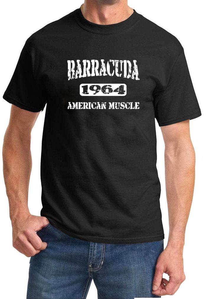 1964 Plymouth Barracuda American Muscle Car Classic Design Tshirt NEW FREE SHIP - Picture 2 of 13
