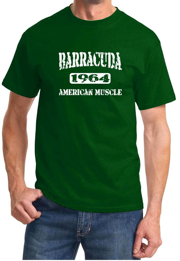 1964 Plymouth Barracuda American Muscle Car Classic Design Tshirt NEW FREE SHIP - Picture 7 of 13
