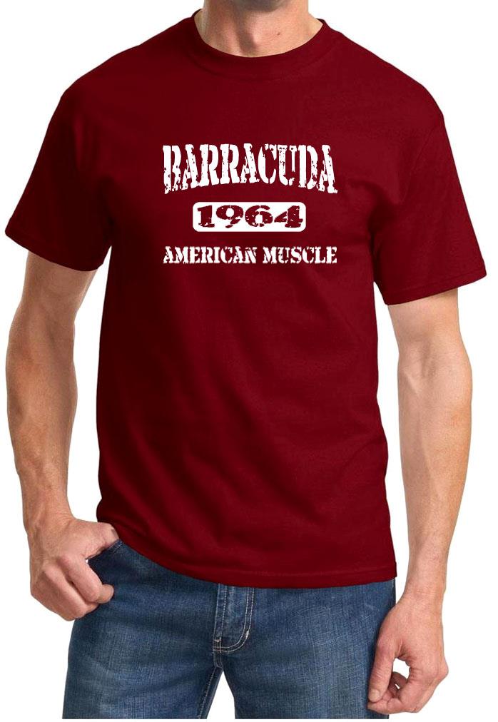 1964 Plymouth Barracuda American Muscle Car Classic Design Tshirt NEW FREE SHIP - Picture 8 of 13