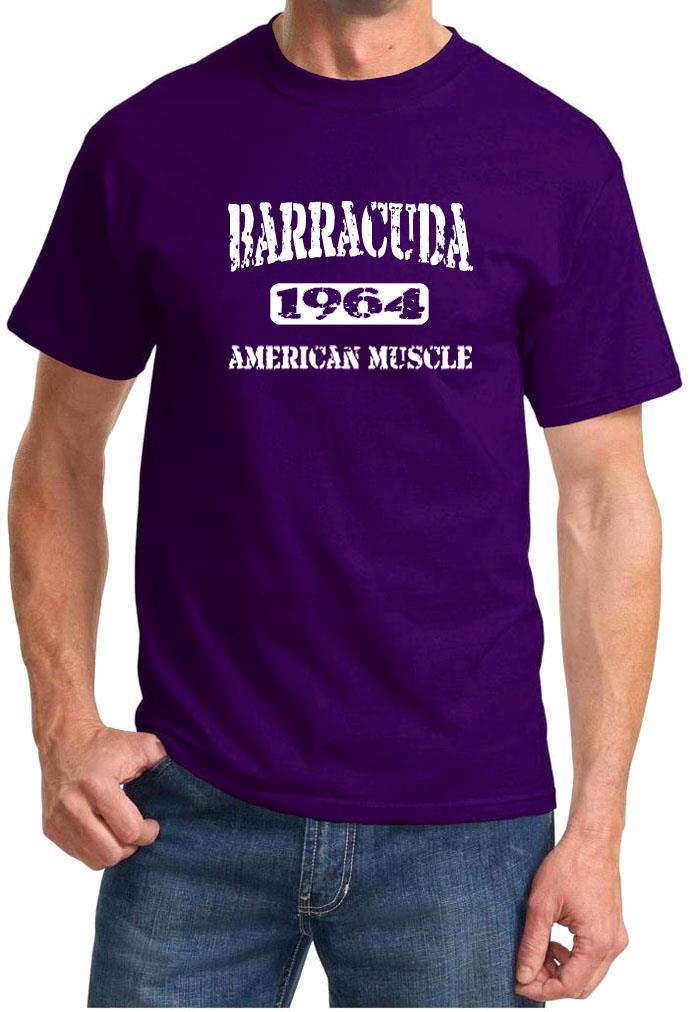 1964 Plymouth Barracuda American Muscle Car Classic Design Tshirt NEW FREE SHIP - Picture 10 of 13