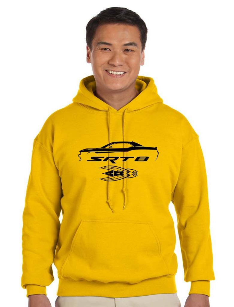 Dodge Challenger Yellow Jacket Classic Outline Design Hoodie Sweatshirt