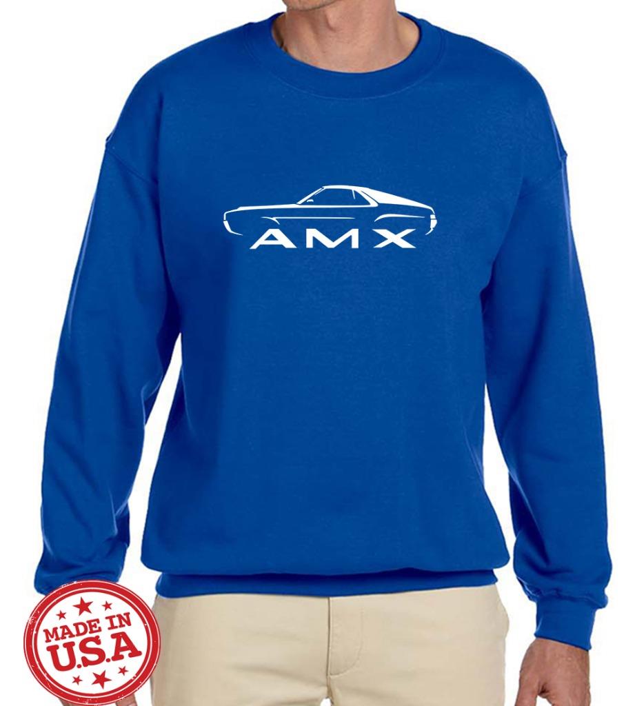 1968 1969 AMC AMX Muscle Car Classic Outline Design Sweatshirt NEW - Picture 4 of 12