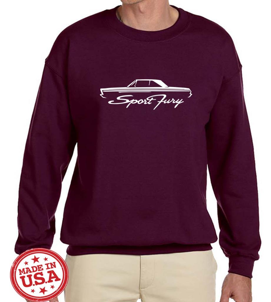 1965 1966 Plymouth Sport Fury Hardtop Outline Design Sweatshirt NEW - Picture 7 of 12