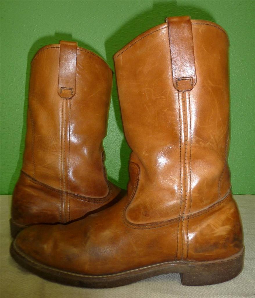 RED WING Brown Leather Pecos Western Motorcycle Cork Sole Work Boots