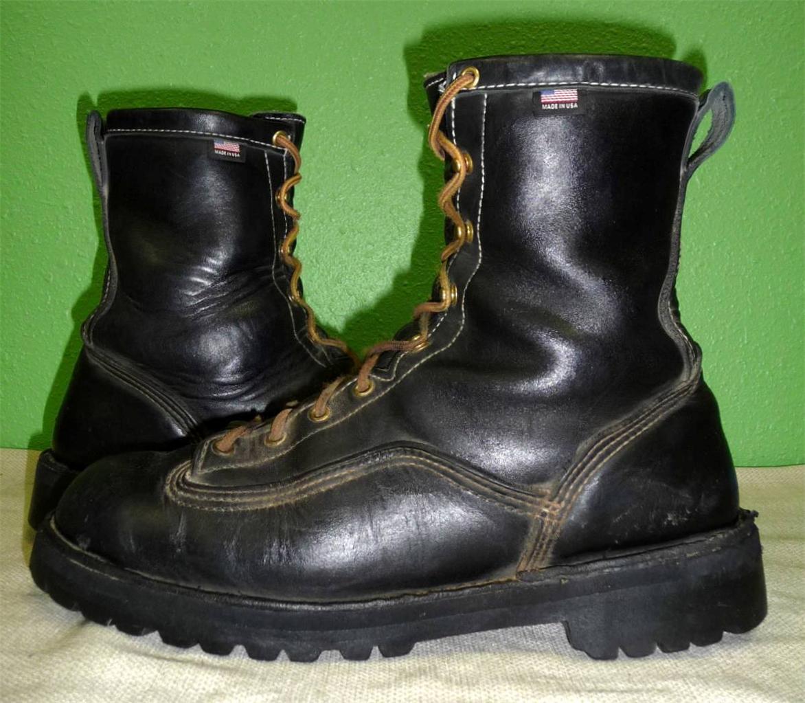 Vtg DANNER SUPER RAINFOREST Black Leather Insulated Boots Men's 12 D