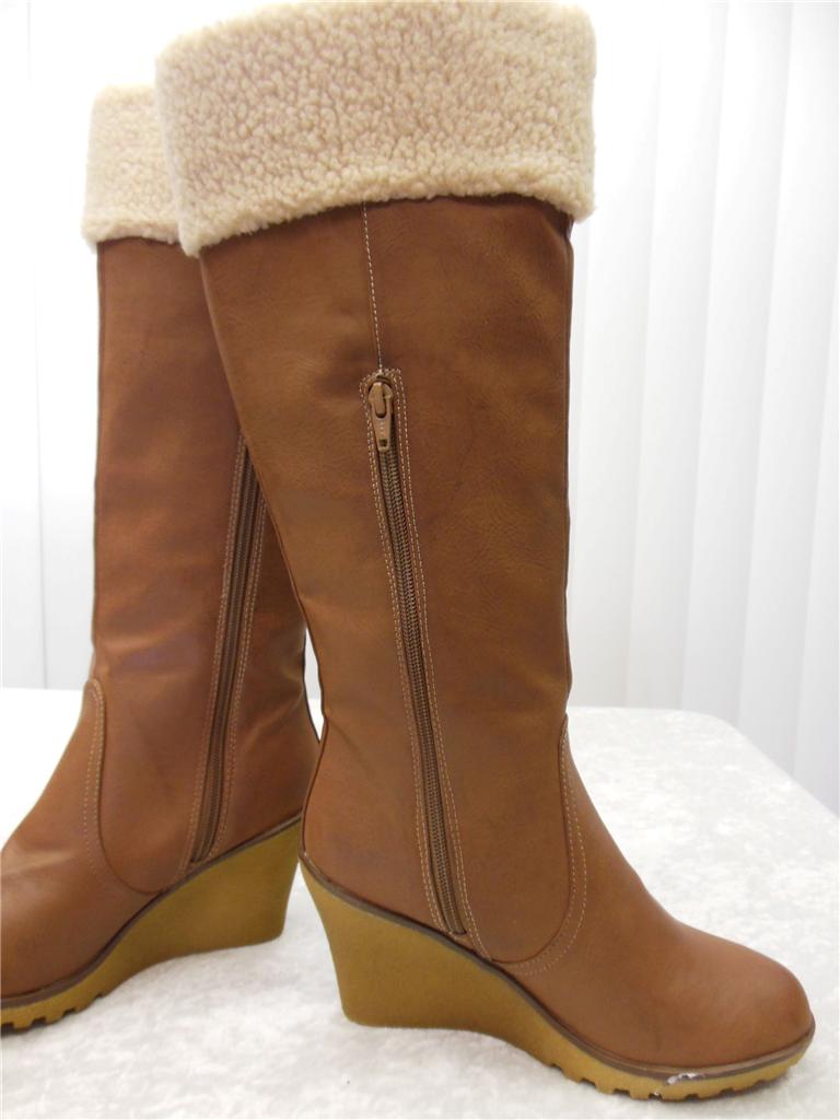 tan wedge boots