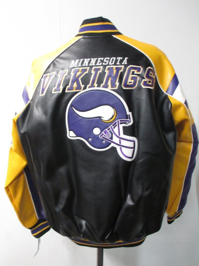 Minnesota Vikings Mens Large And X Full Zip Faux Leather Minnesota Vikings Mens Large And X Full