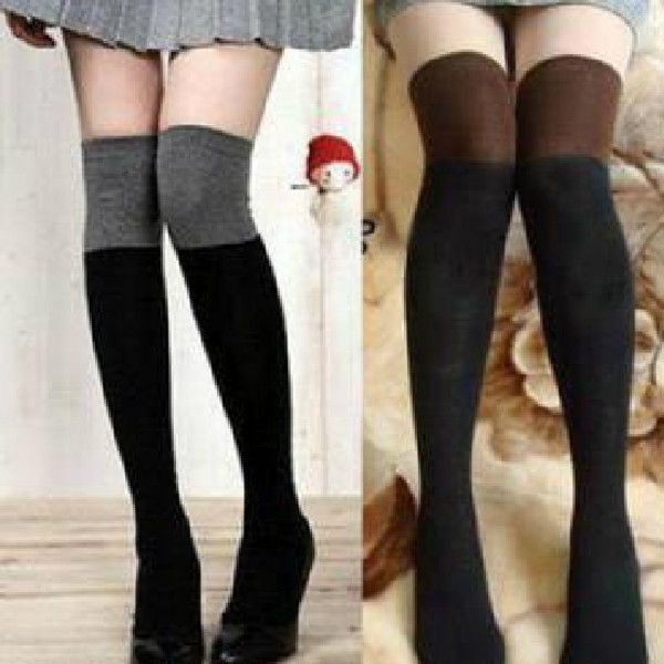Over The Knee Socks Thigh High Cotton Stockings Thinner 9 Colors for
